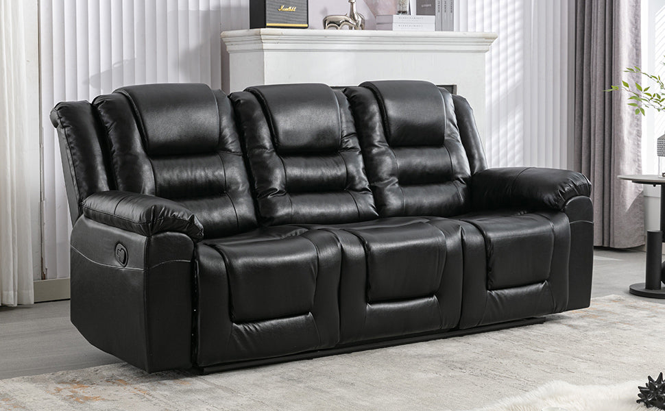 Black 3-Seat Home Theatre Recliner