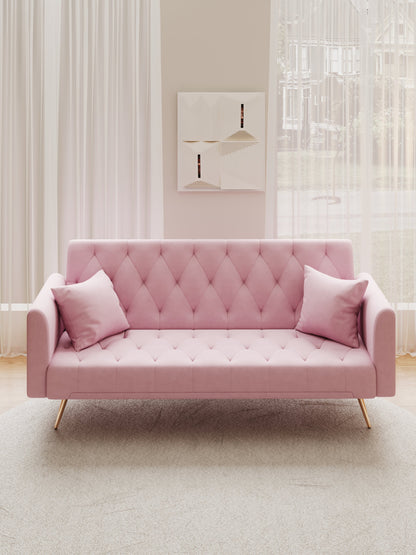 The Belrose Pink Velvet Sofa Bed