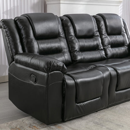 Black 3-Seat Home Theatre Recliner