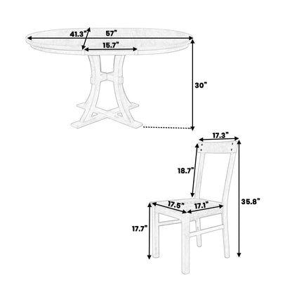 Rowan Oval Extendable Dining Set for 4