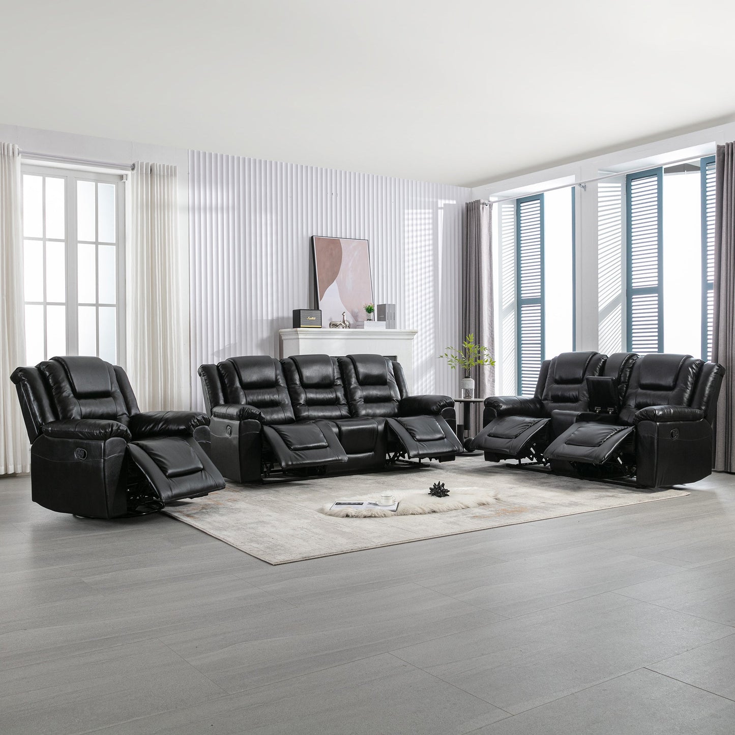 Classic 6-Seat Home Theater Recliner Sofa Set