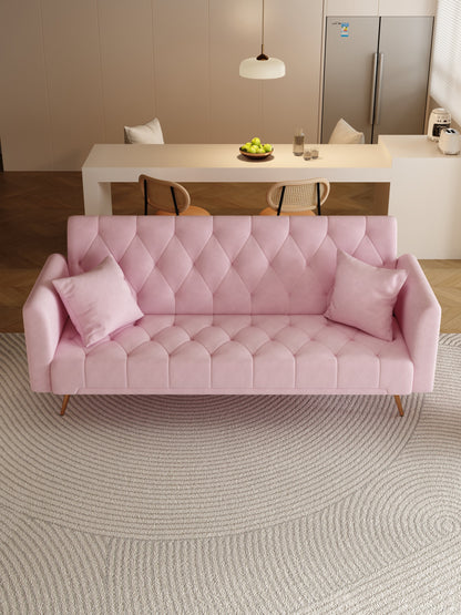 The Belrose Pink Velvet Sofa Bed