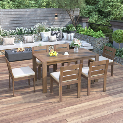 Solana Acacia Wood Outdoor Dining Set for 6