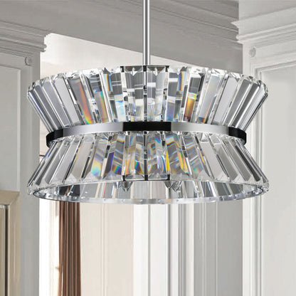 Modern Crystal Chandelier for Living Room – Luxury Round Ceiling Light Fixture