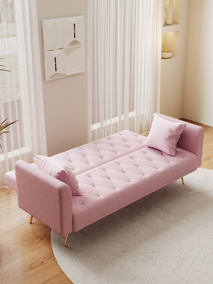 The Belrose Pink Velvet Sofa Bed