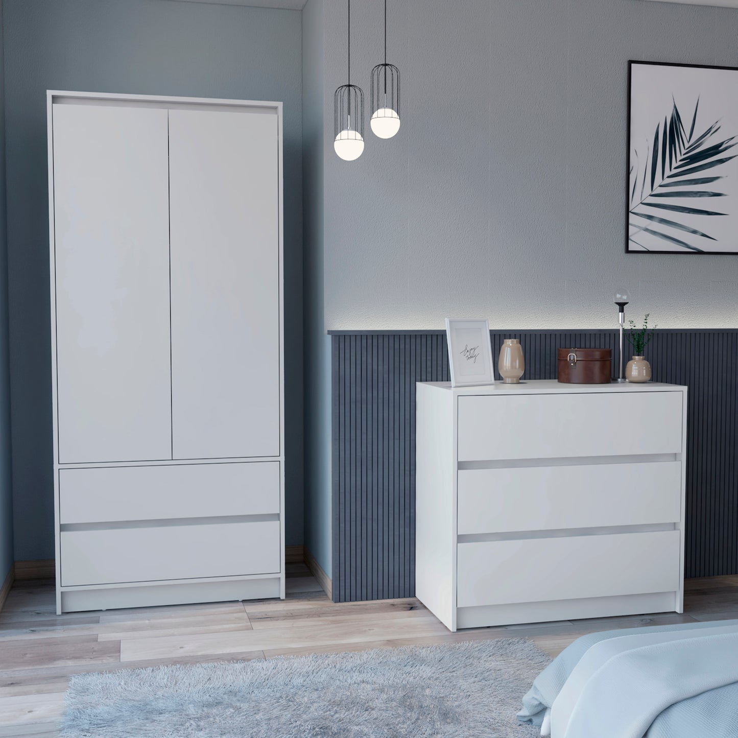 Lewes 2-Piece Bedroom Set - Dresser and Armoire
