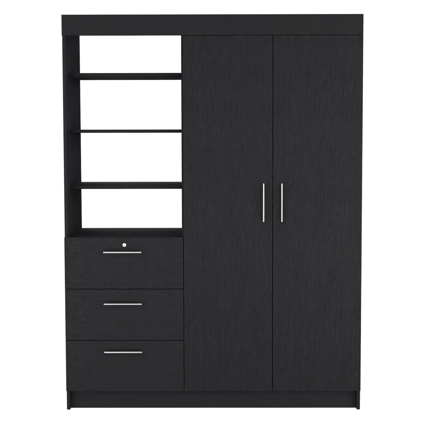 Kenya 2 Piece Bedroom Set - Black Armoire and Dresser