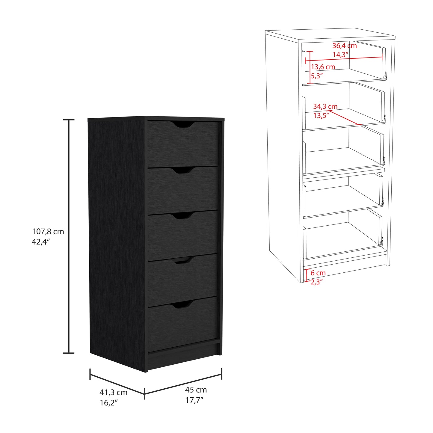 Bennett 2 Piece Bedroom Set - Black
