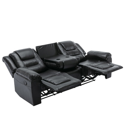 Black 3-Seat Home Theatre Recliner