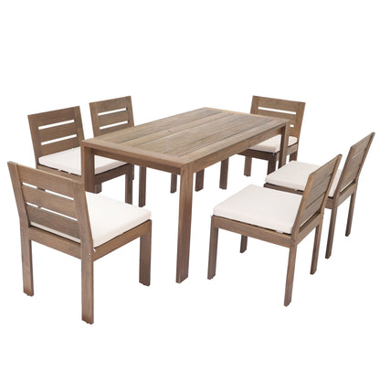 Solana Acacia Wood Outdoor Dining Set for 6