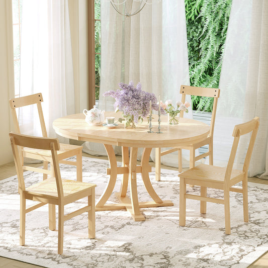 Oval Pedestal Table with 4 Chairs