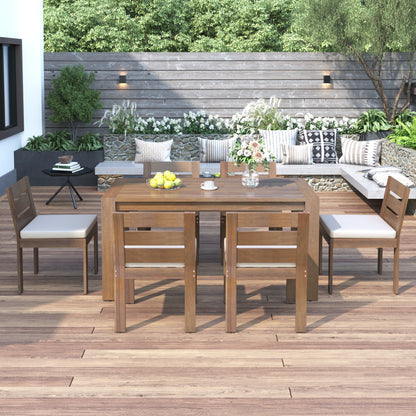 Solana Acacia Wood Outdoor Dining Set for 6