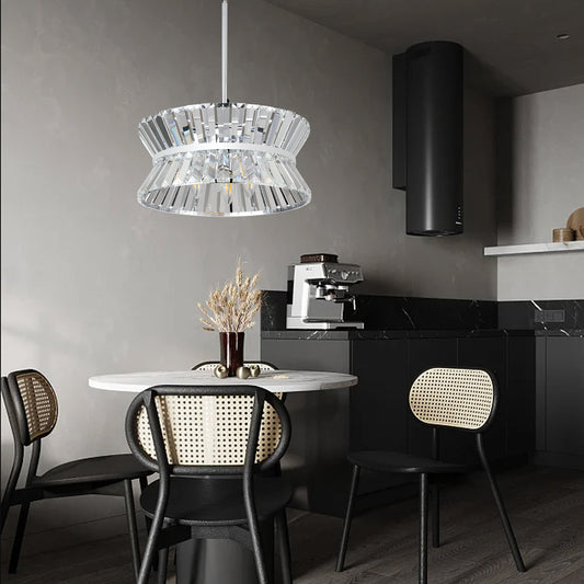 Modern Crystal Chandelier for Living Room – Luxury Round Ceiling Light Fixture